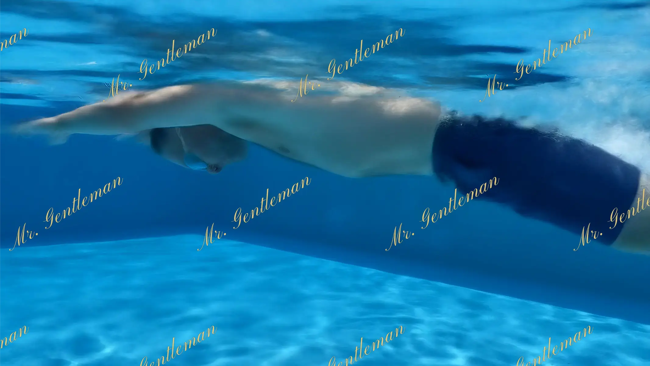 Escort swimming Aegean sea Santorini